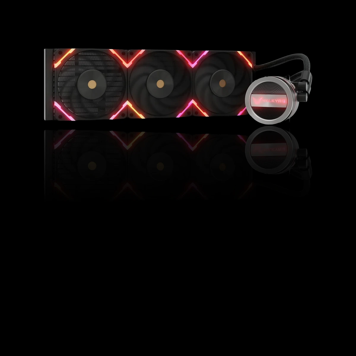 VALKYRIE DRAGONFANG 360 RGB AIO LIQUID COOLER, Black