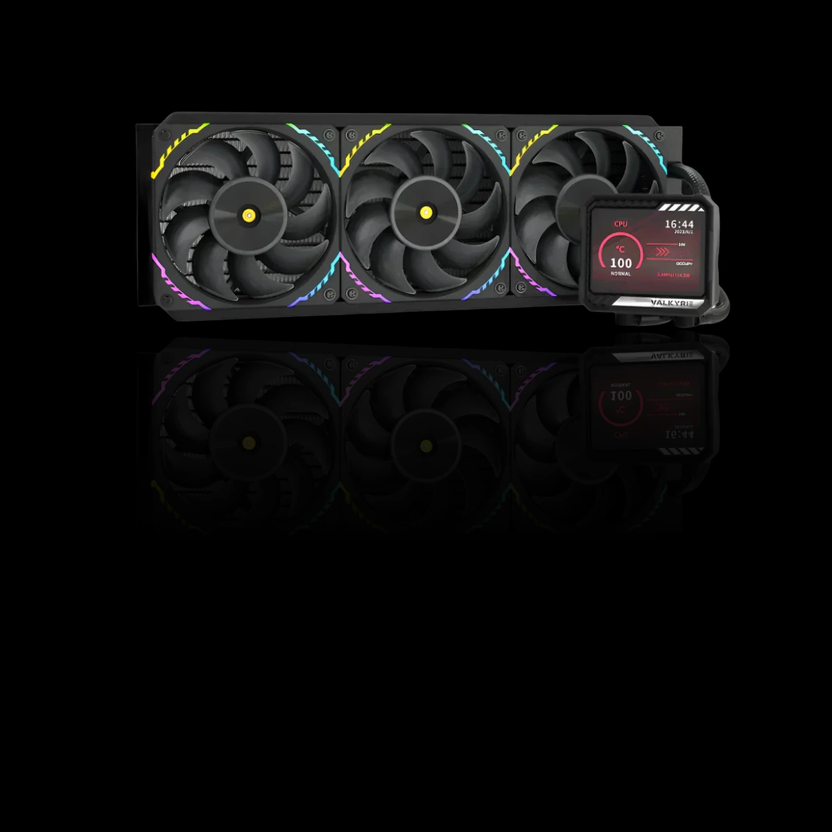VALKYRIE V360 AIO CPU LIQUID COOLER with LCD Screen, Black