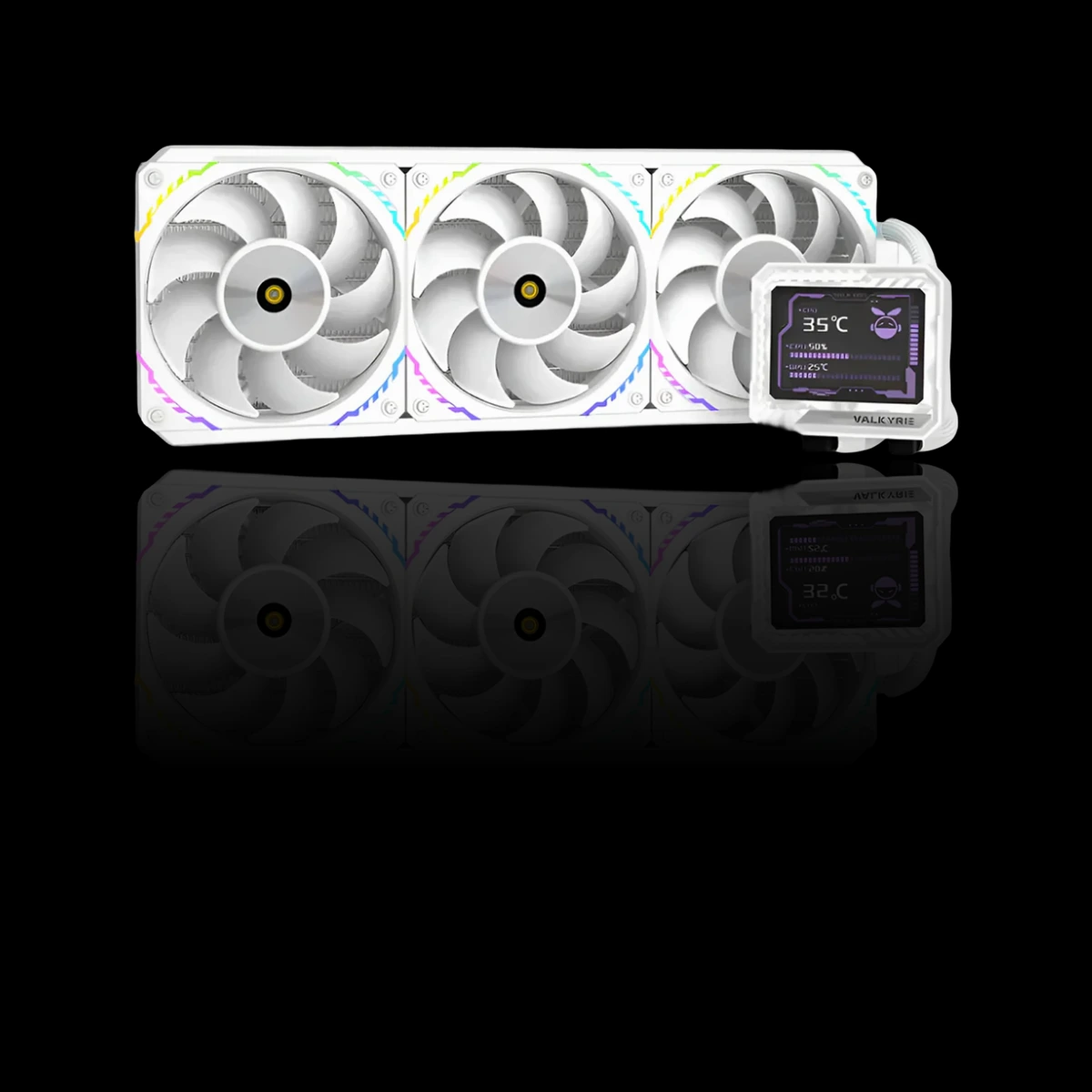 VALKYRIE V360 AIO CPU LIQUID COOLER with LCD Screen, White